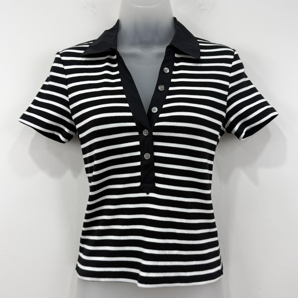 Veronica Beard Kearney Polo Top XS Stripe Preppy Capsule Nautical Academia